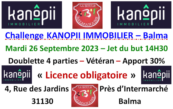 Challenge Kanopii Immobilier Balma 26/09/23 Challenge Kanopii Immobilier Balma 26/09/23