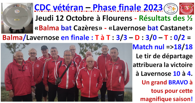 CDC Vétéran Phase finale 12/10/23 CDC Vétéran Phase finale 12/10/23