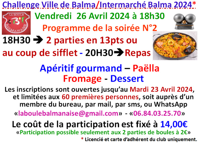 Challenge ville de Balma / Intermarché balma 26/04/24 Challenge ville de Balma / Intermarché balma 26/04/24