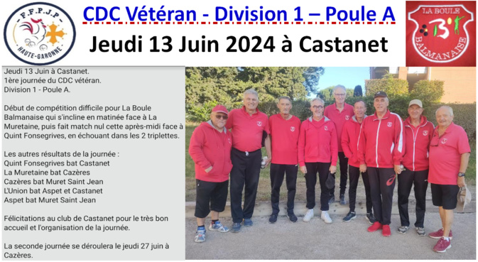 CDC Vétéran J1 à Castanet 13/06/24