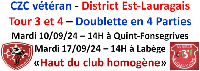 CZC Vétéran Tour 3 et Tour 4 CZC Vétéran Tour 3 et Tour 4