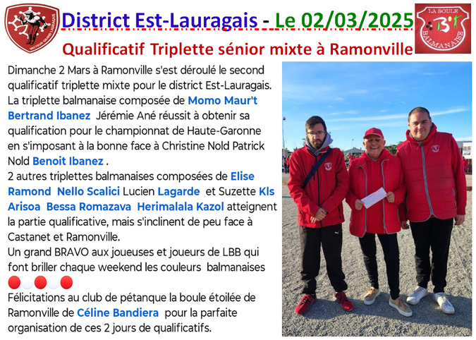 Qualificatif T mixte Ramonville 02/03/25 Qualificatif T mixte Ramonville 02/03/25
