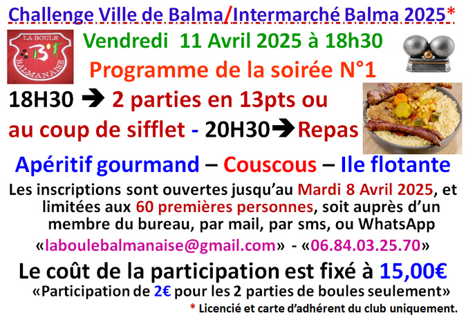 Challenge ville de Balma / Intermarché Balma N° 1_11/04/25 Challenge ville de Balma / Intermarché Balma N° 1_11/04/25