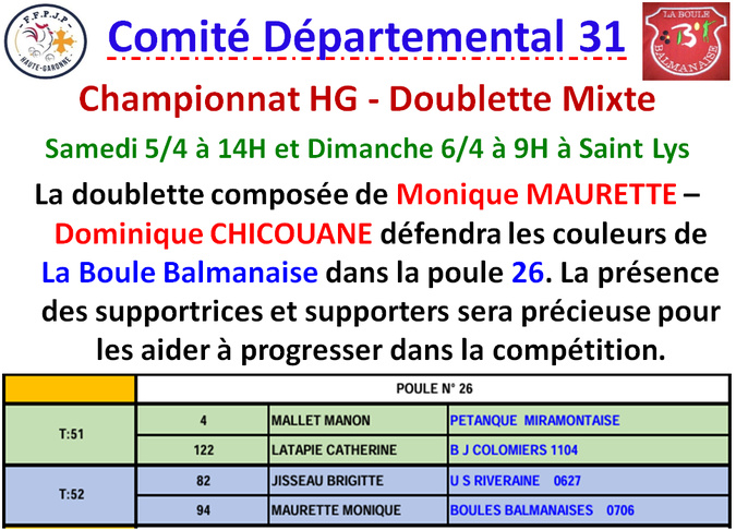 Championnat D mixte Saint Lys 05_06/04/25 Championnat D mixte Saint Lys 05_06/04/25