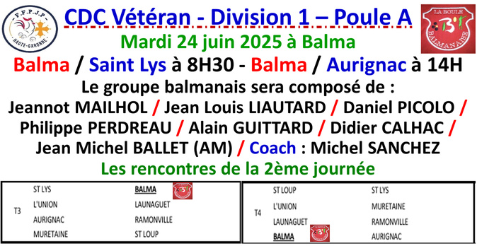 CDC Vétéran J2 à Balma 24/06/25