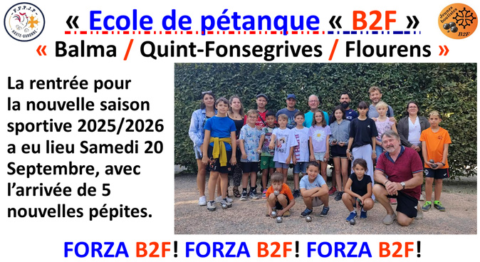 Ecole de pétanque B2F 2025 / 2026 Ecole de pétanque B2F 2025 / 2026