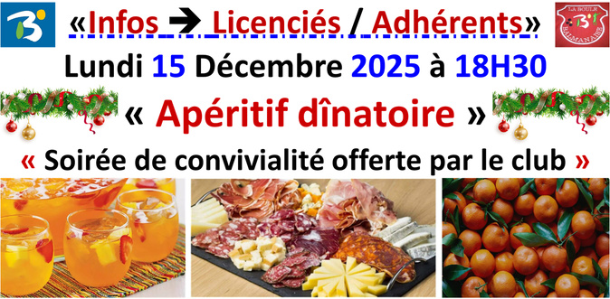 Apéritif dinatoire 15/12/25 Apéritif dinatoire 15/12/25