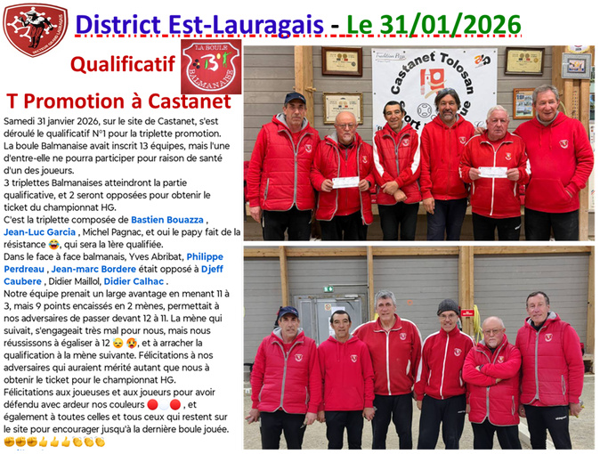 Qualificatif Triplette Promotion 31/01/26