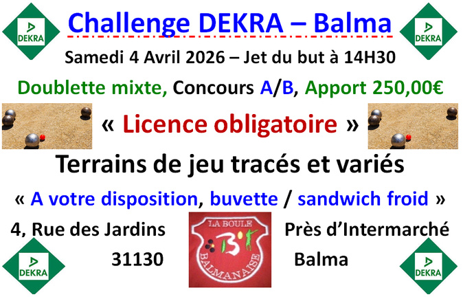 Challenge DEKRA Balma 04/04/26 Challenge DEKRA Balma 04/04/26