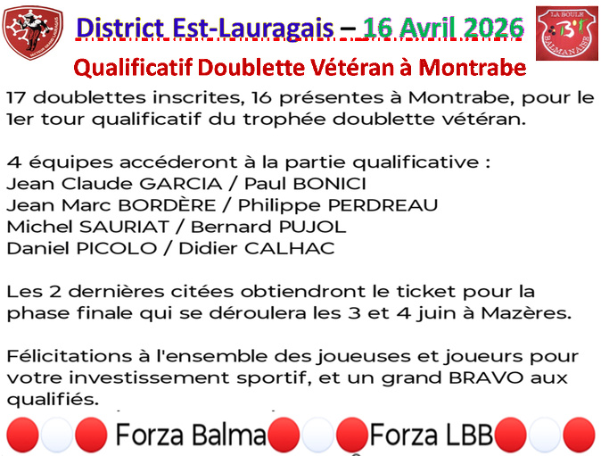 Q1 Trophée D vétéran Montrabe 16/04/26 Q1 Trophée D vétéran Montrabe 16/04/26
