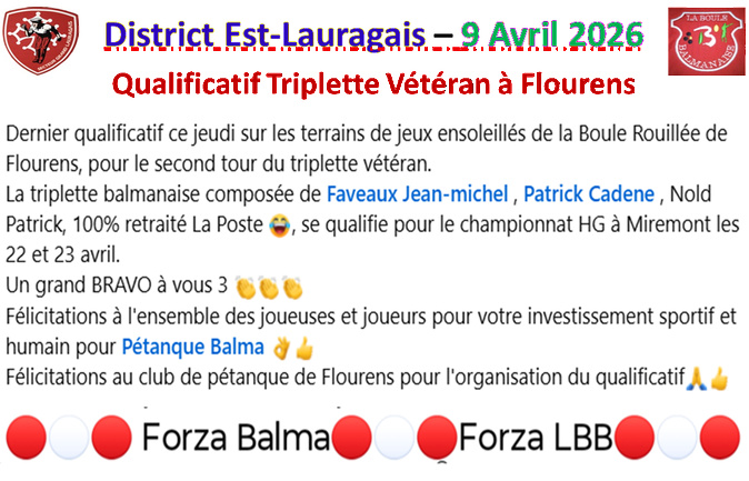 Q2 T Vétéran à Flourens 09/04/26 Q2 T Vétéran à Flourens 09/04/26