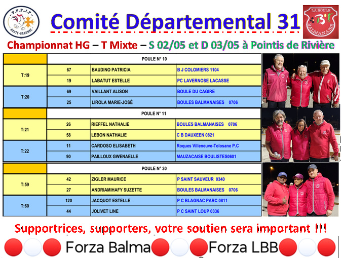 Championnat T Mixte à Pointis de Rivière Championnat T Mixte à Pointis de Rivière
