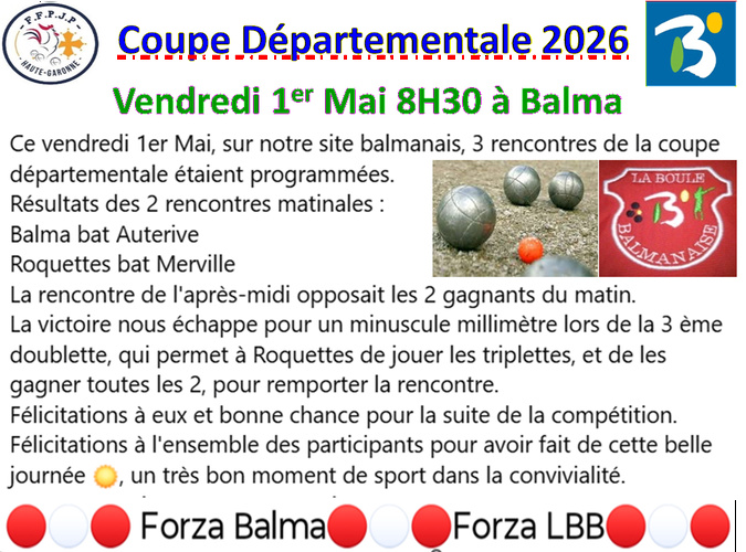 Coupe départementale 01/05/26 Coupe départementale 01/05/26