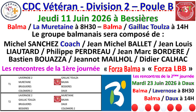 CDC Vétéran J1 Bessières 11/06/26