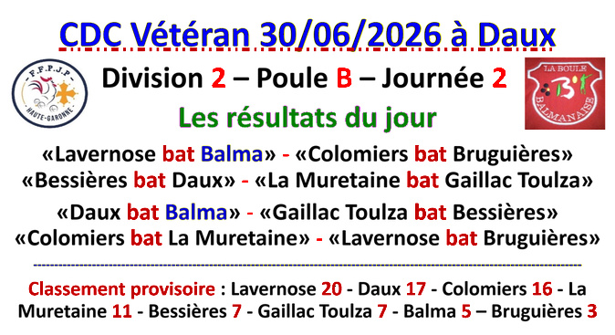CDC Vétéran J2 Daux 30/06/26 CDC Vétéran J2 Daux 30/06/26
