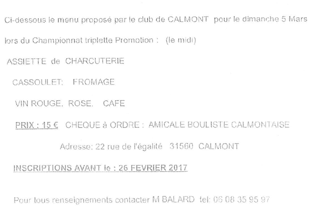 Championnat Promotion 05/03/17 Championnat Promotion 05/03/17
