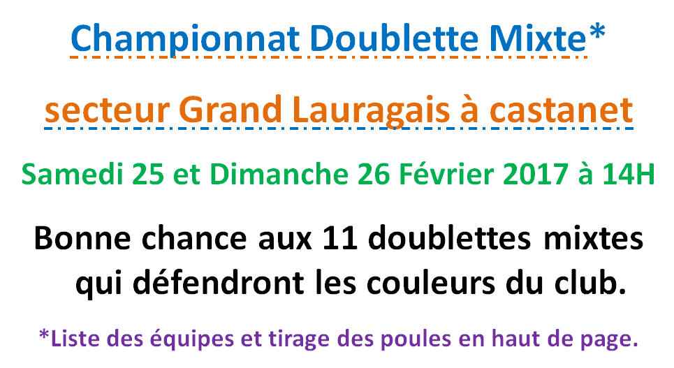 Doublette Mixte Castanet 25_26.02.17