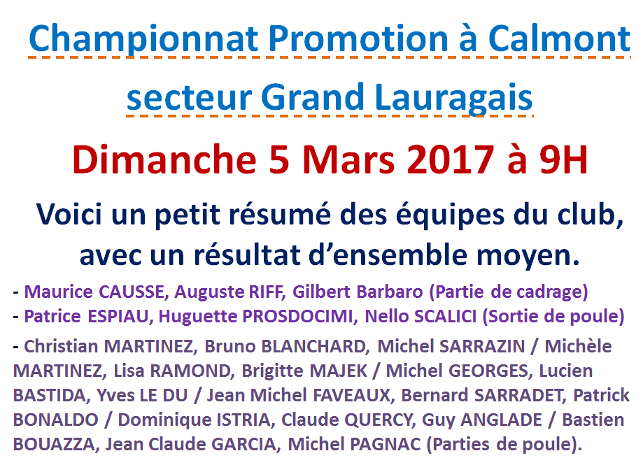 Résumé Promotion Calmont