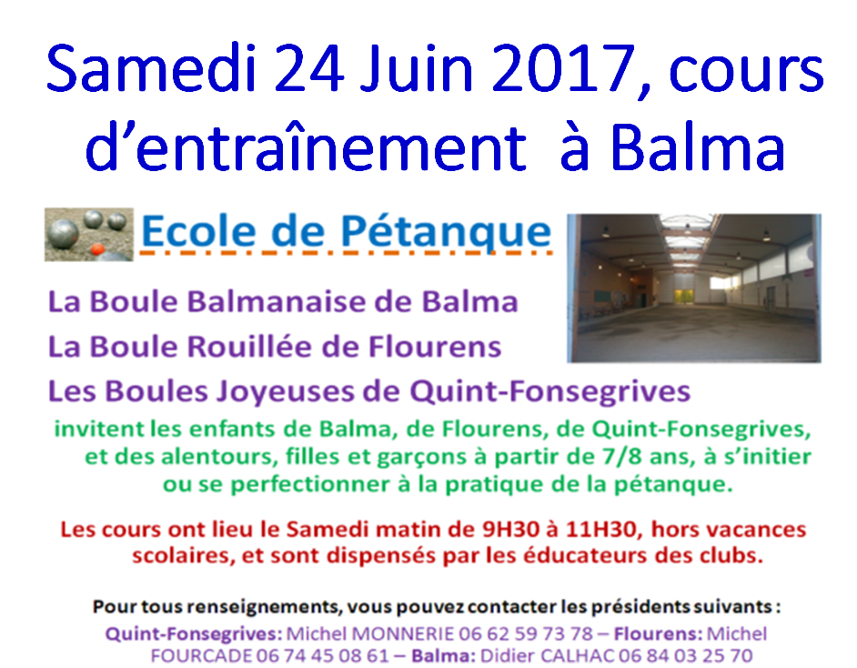 Ecole de pétanque 24/06/17