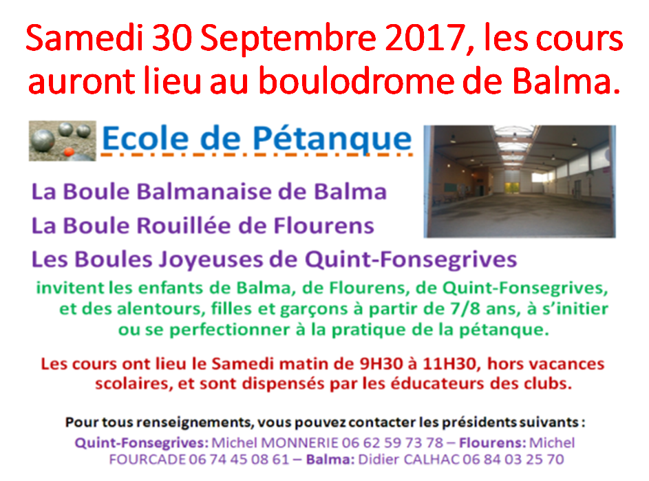 Ecole pétanque 30/09/2017