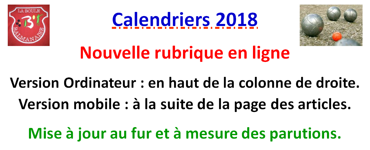 Calendriers 2018 Calendriers 2018