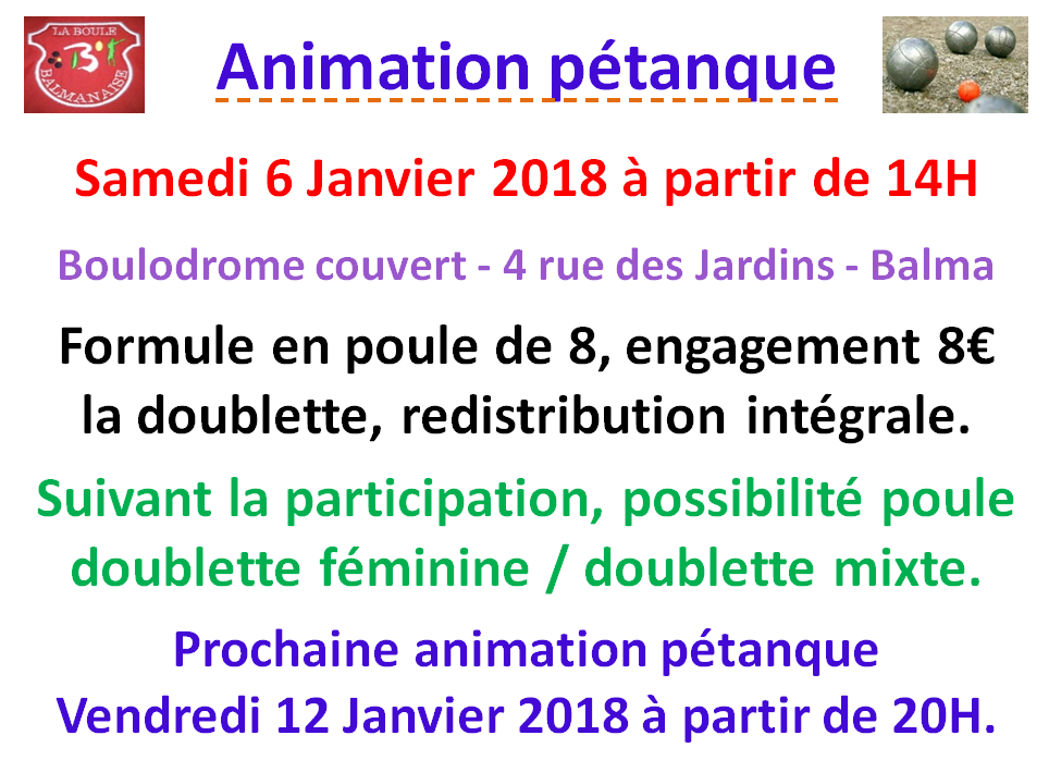 Animation pétanque hivernale 06.01.18