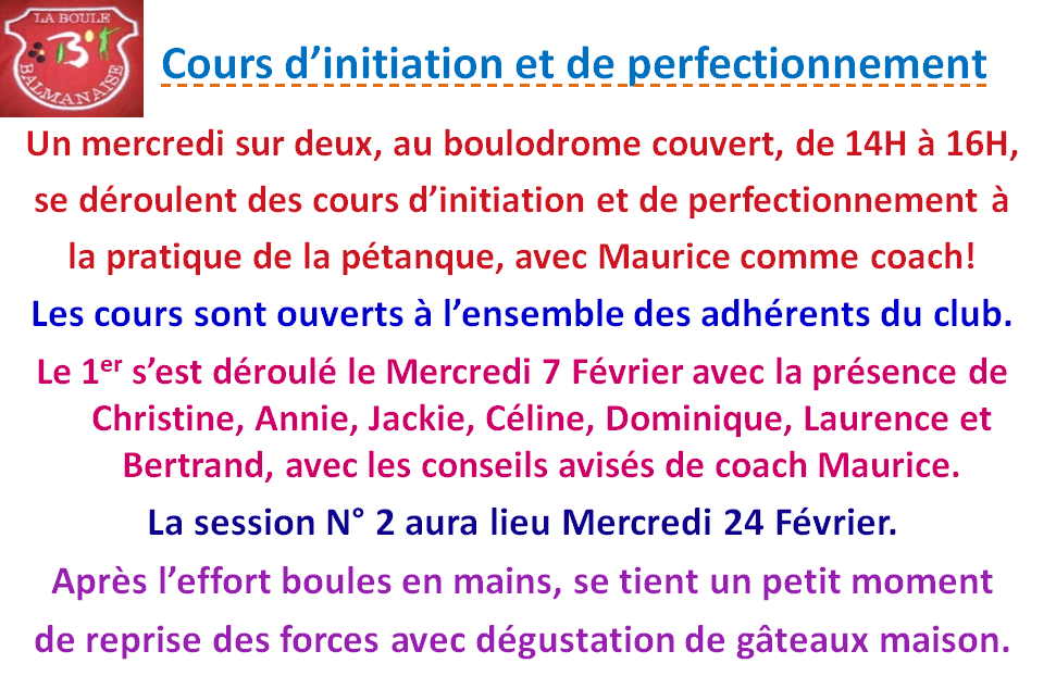 Cours d'Initiation et de Perfectionnement