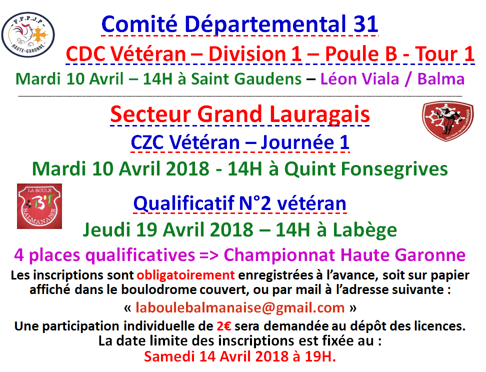 Compétitions vétéran CDC - CZC - Q2