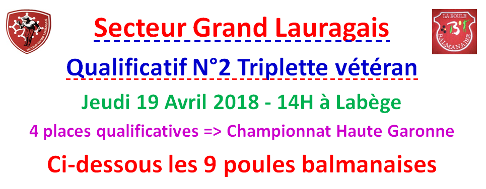 Qualificatif N°2 Triplette vétéran 19/04/18