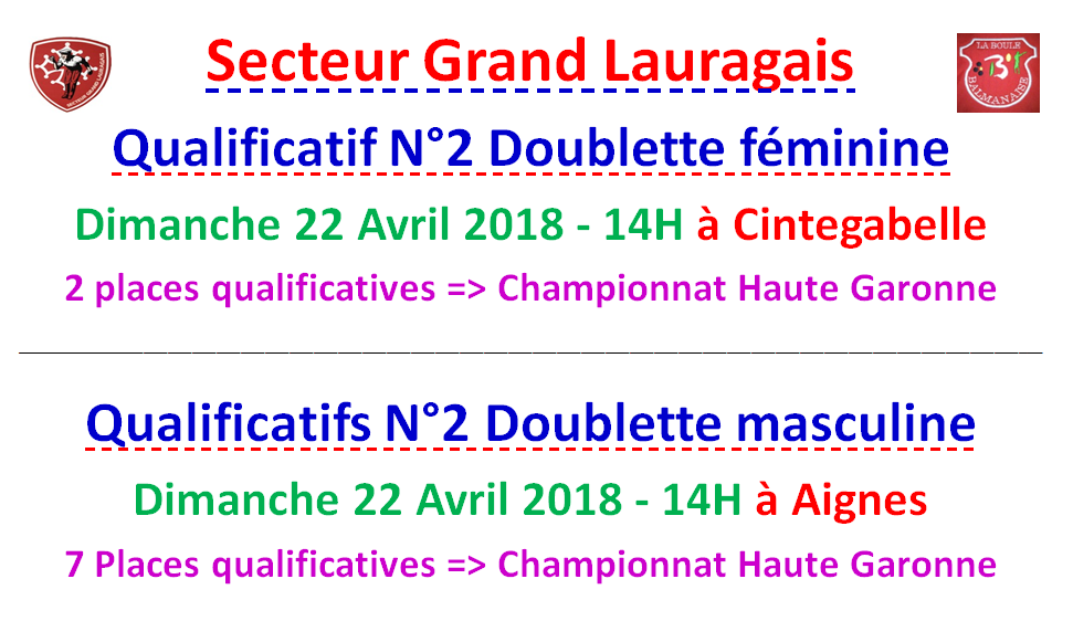 Qualificatif N°2  DF à Cintegabelle + DM à Aignes