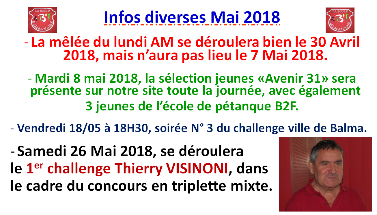 Infos Mai 2018