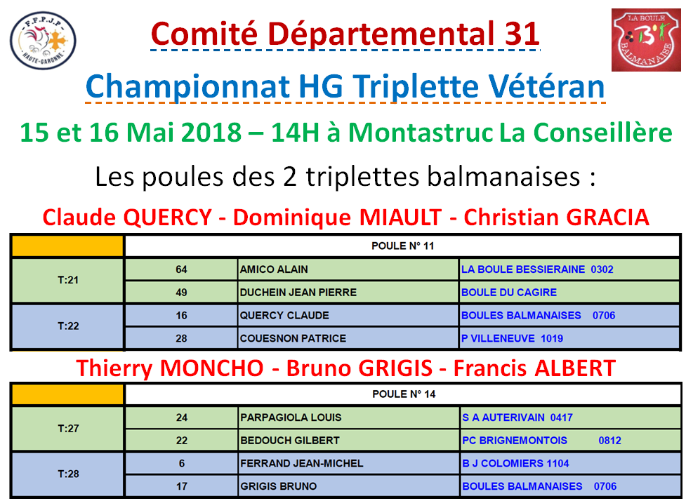 Championnat HG Triplette vétéran 15_16/05/18