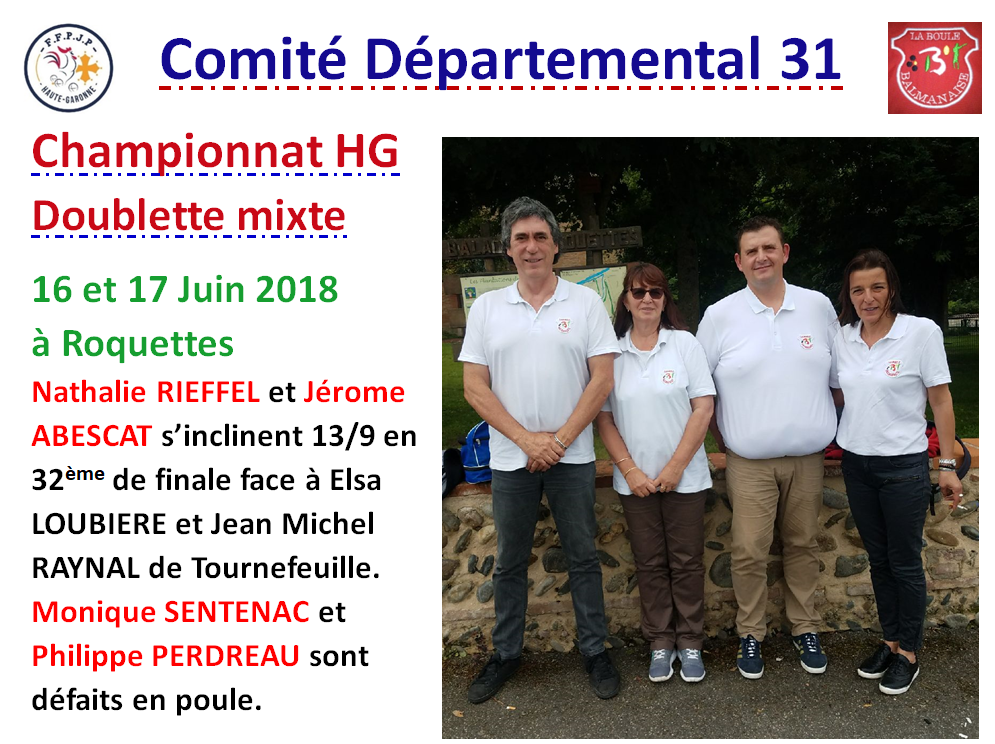 Résultat D Mixte à Roquettes 16_17 Juin 2018