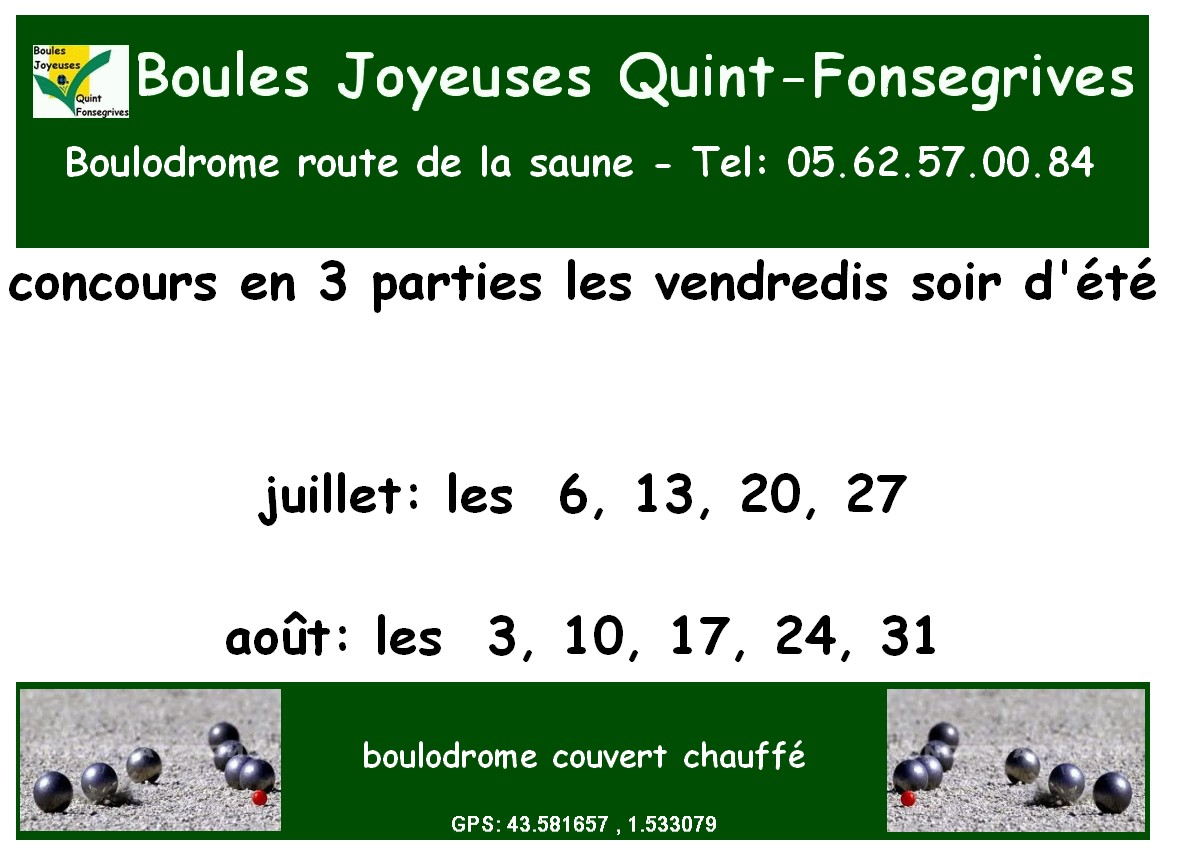 Animation pétanque été 2018 à Quint-Fonsegrives Animation pétanque été 2018 à Quint-Fonsegrives