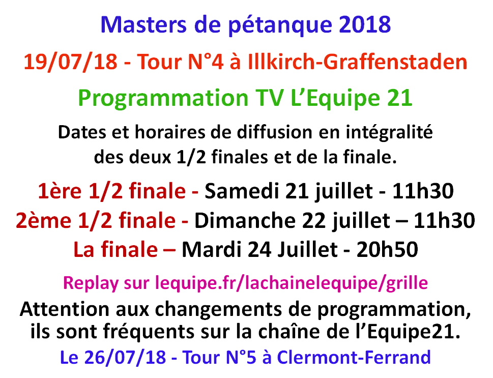Masters 2018 Etape 4 TV l'équipe 21