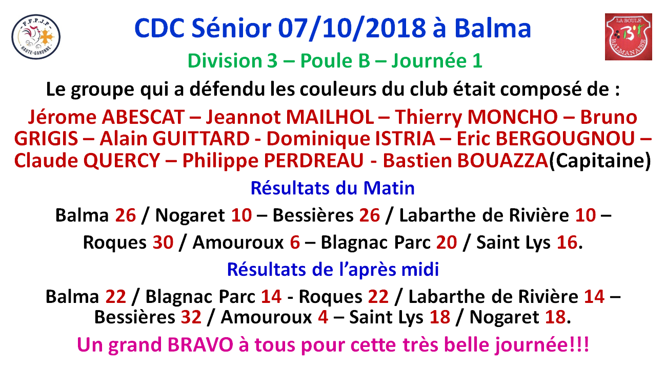 CDC Sénior D3 J1 07/10/18