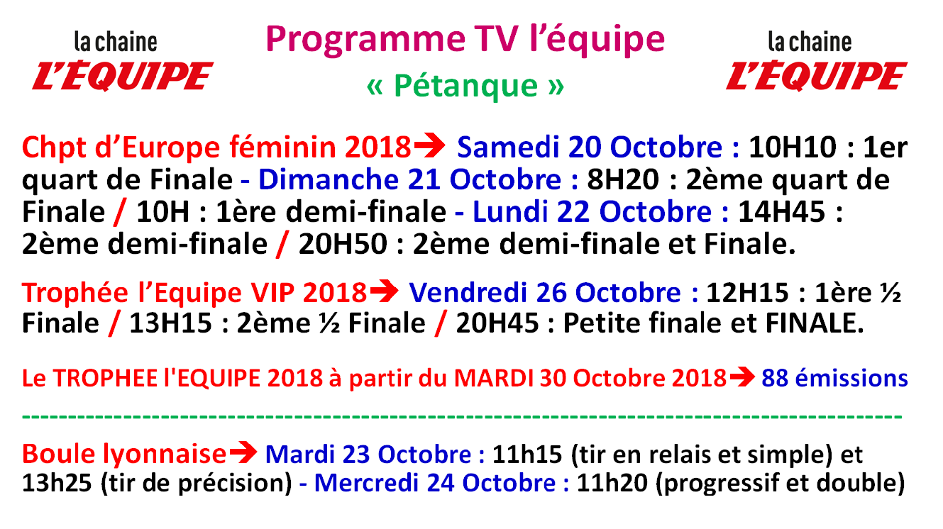 Programme La Chaîne l'Equipe