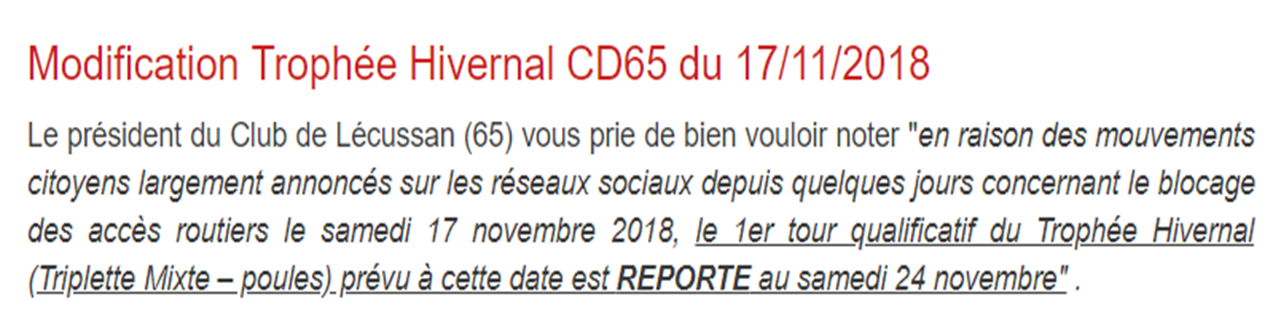 Trophée hivernal triplette mixte à Lécussan Trophée hivernal triplette mixte à Lécussan