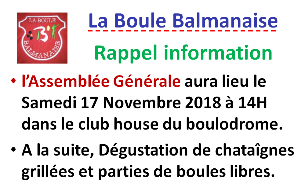 Assemblée Générale 17/11/18 Assemblée Générale 17/11/18