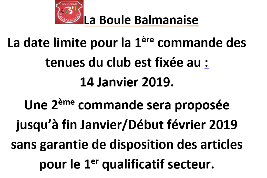 Infos tenues 2019 Infos tenues 2019