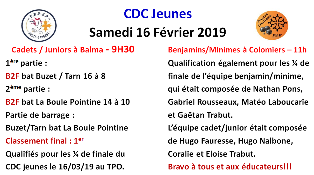 CDC Jeunes 16/02/2019