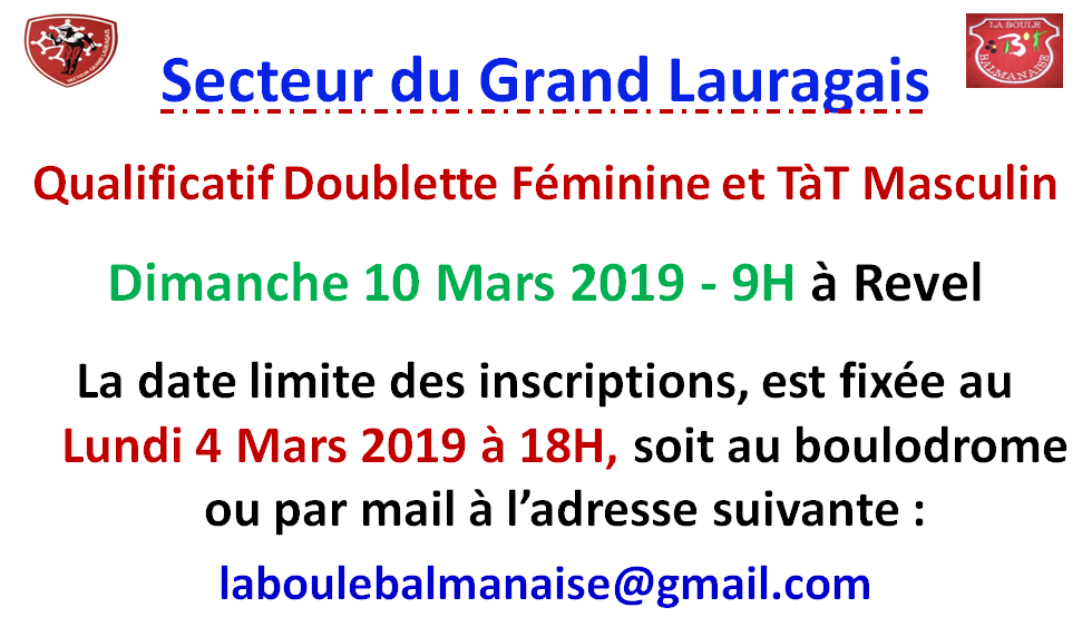Inscription GLS DF + TTM Revel 10/03/19 Inscription GLS DF + TTM Revel 10/03/19
