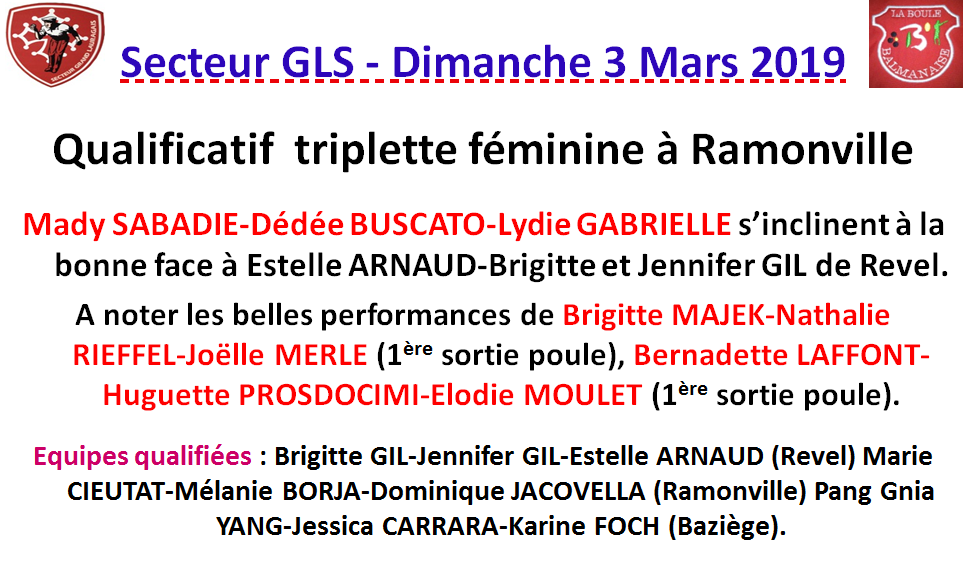 Qualificatif GLS TF +TM 03/03/19