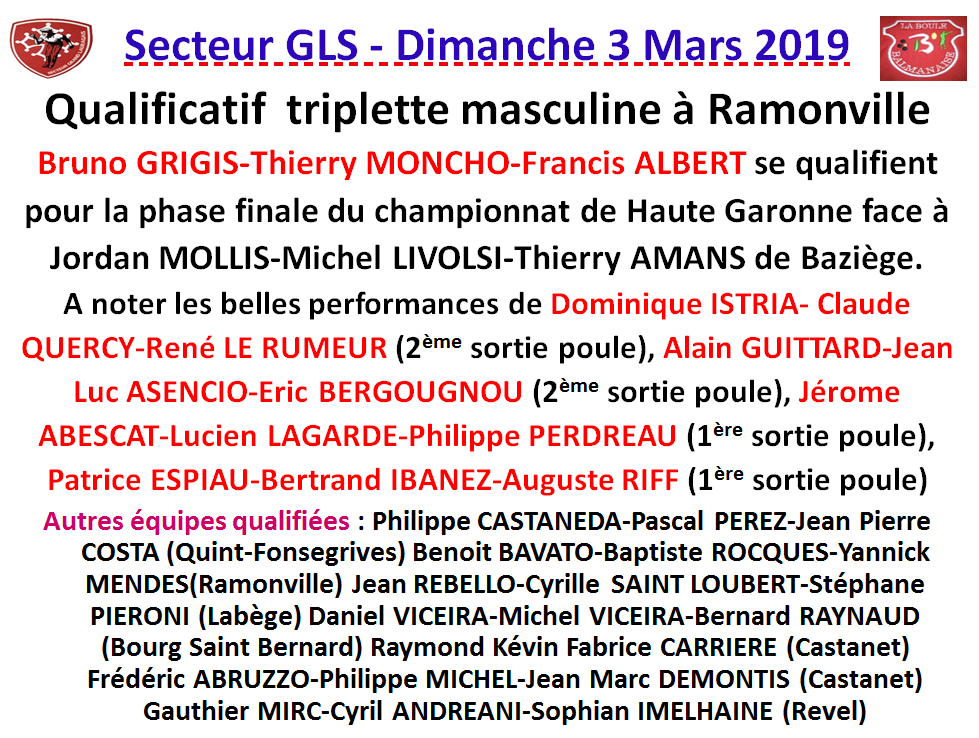 Qualificatif GLS TF +TM 03/03/19