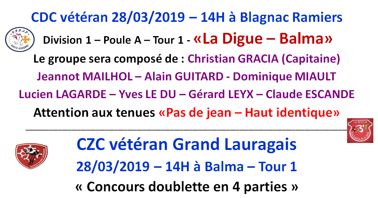 CDC + CZC Vétéran 28/03/19 CDC + CZC Vétéran 28/03/19