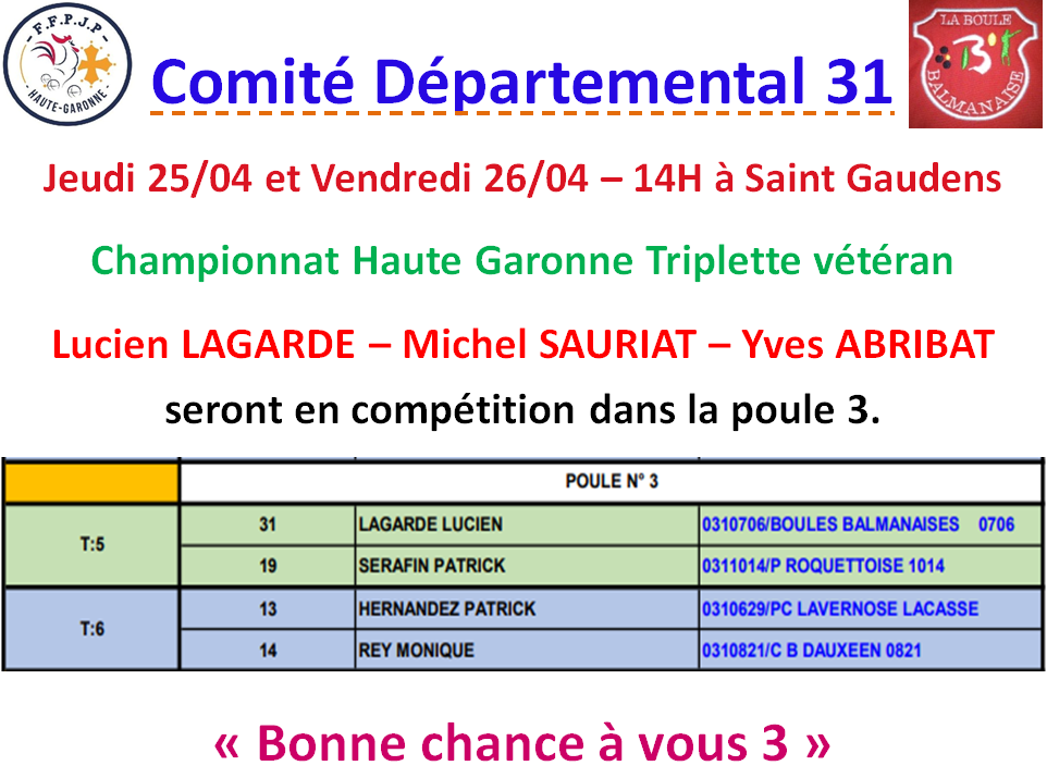 Championnat HG - T vétéran - Saint Gaudens Championnat HG - T vétéran - Saint Gaudens