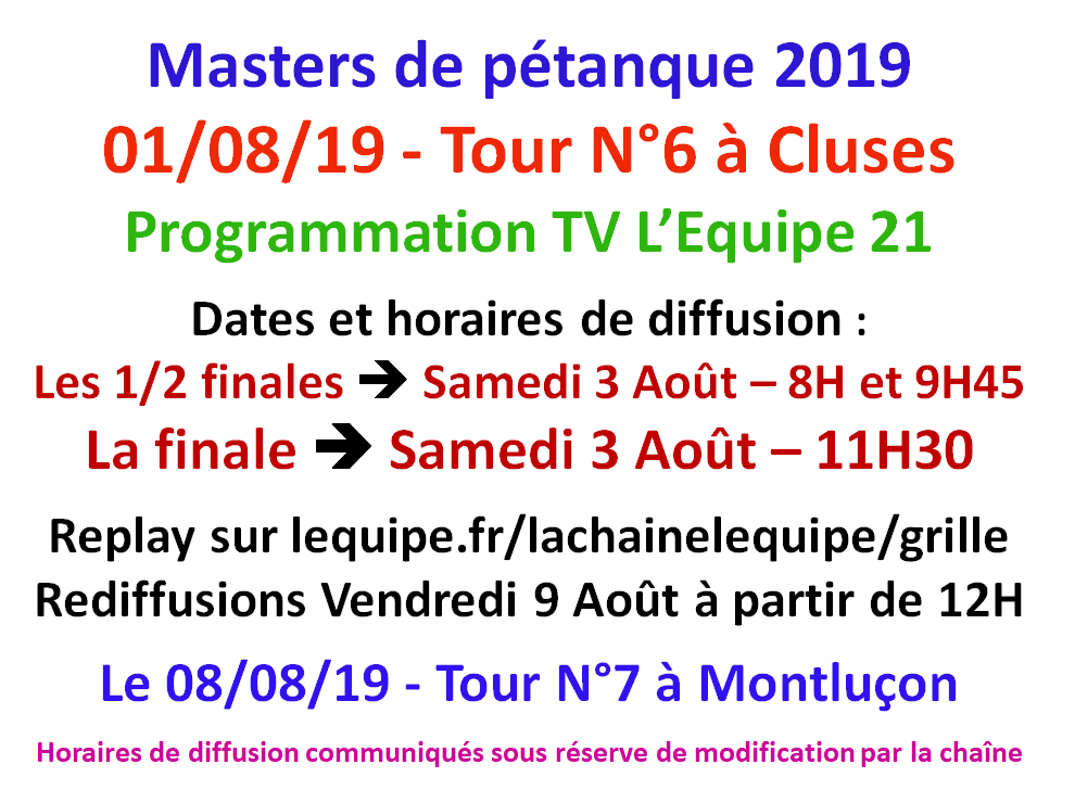 Masters 2019 T6 sur l'équipe TV Masters 2019 T6 sur l'équipe TV