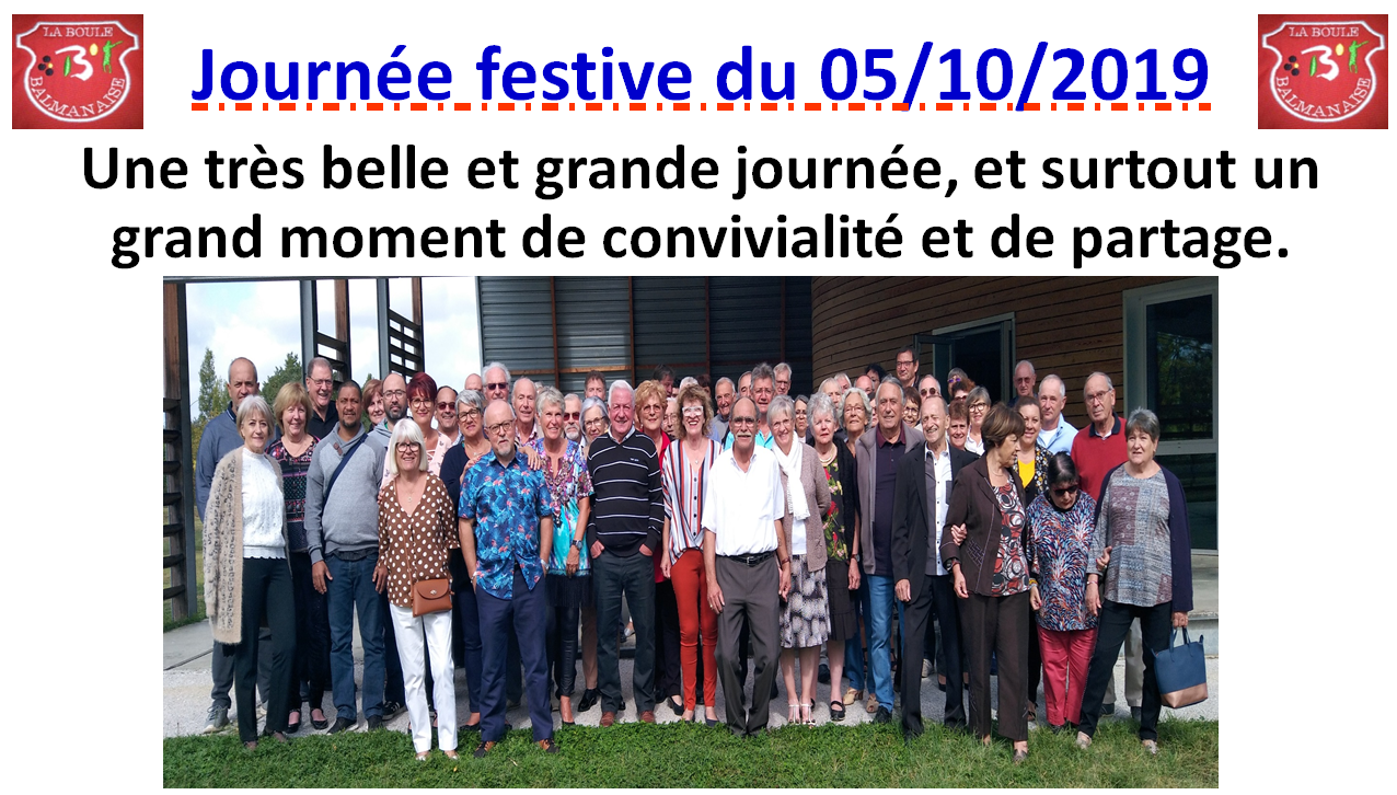 Journée festive 05/10/19 Journée festive 05/10/19