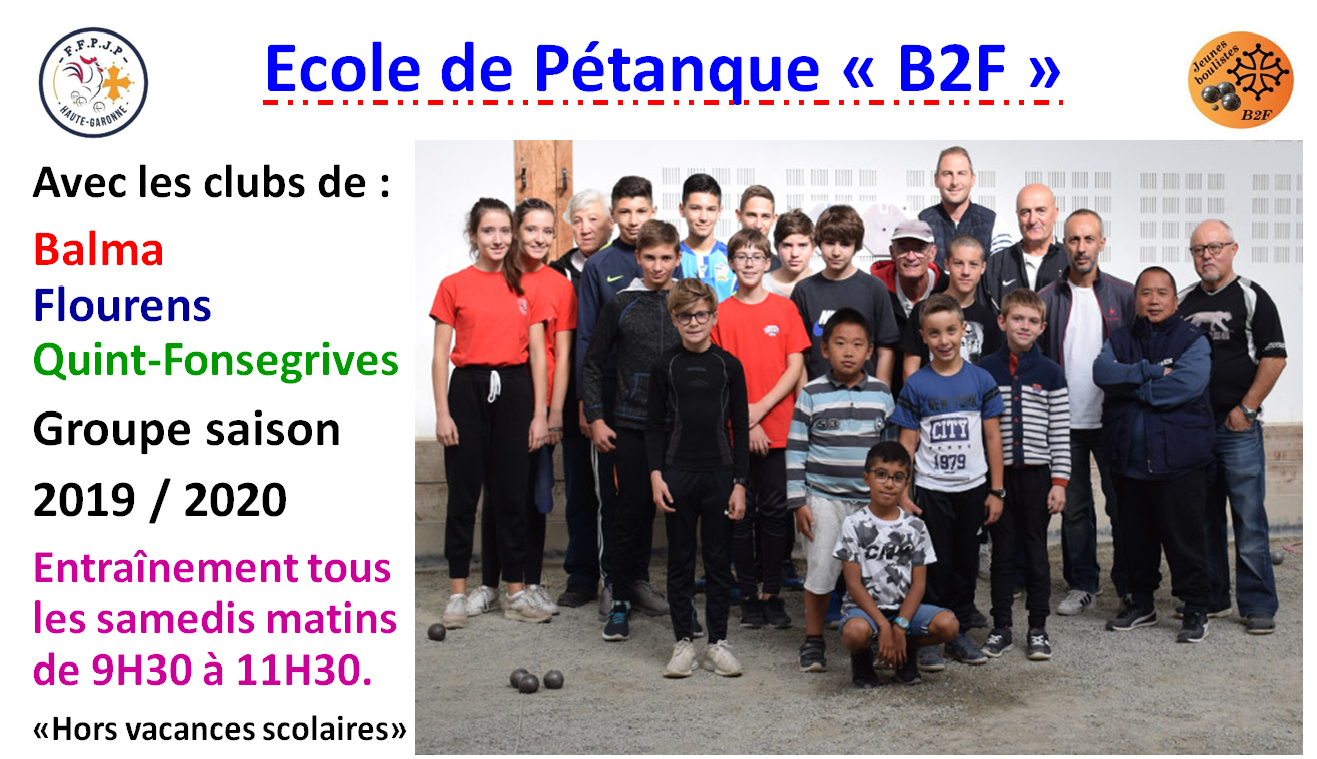 Ecole pétanque B2F saison 2019/2020 Ecole pétanque B2F saison 2019/2020