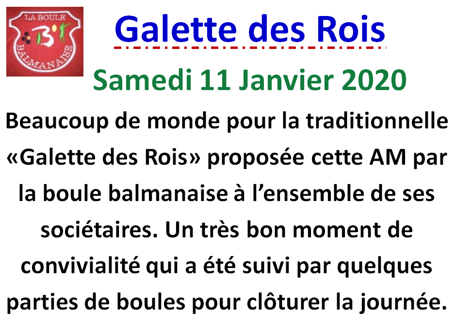 Galette des Rois 11/01/2020 Galette des Rois 11/01/2020